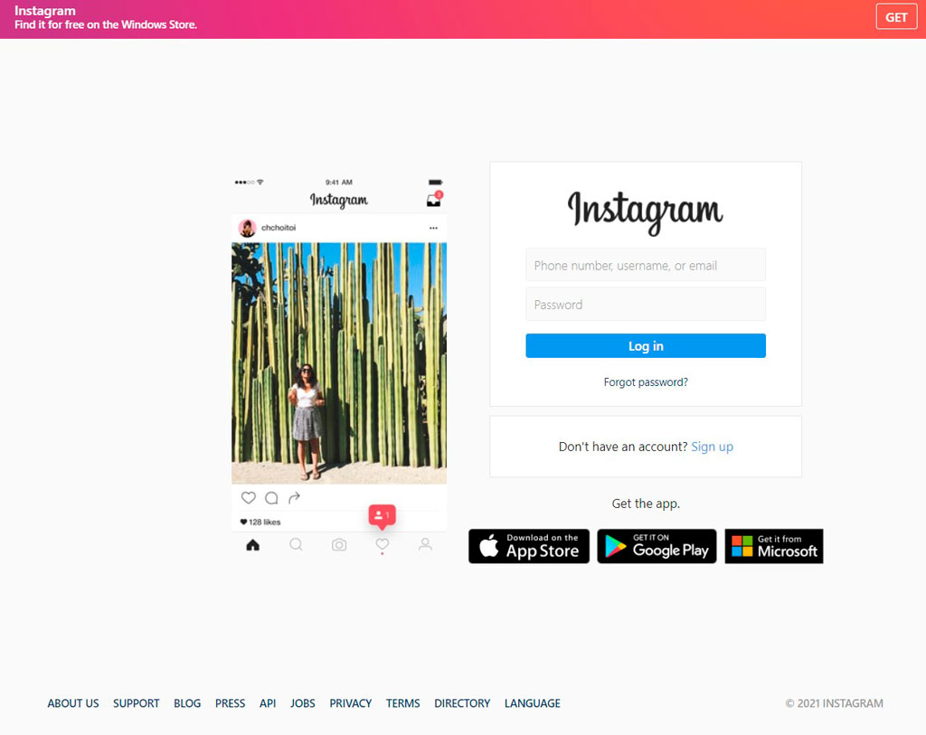 phishing page Instagram