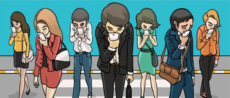 People walking with phones can't see anything